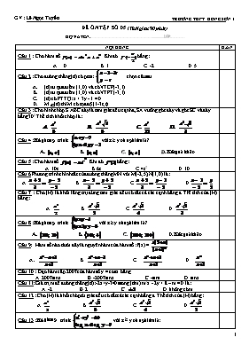 Đề ôn thi THPT quốc gia Toán - Đề số 5 - Lê Ngọc Tuyến